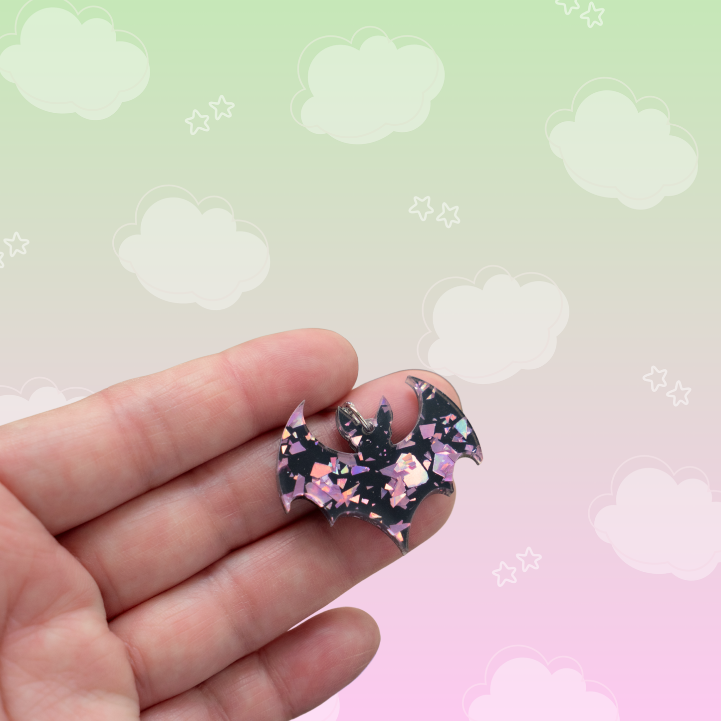 Chunky Purple Bat Earrings