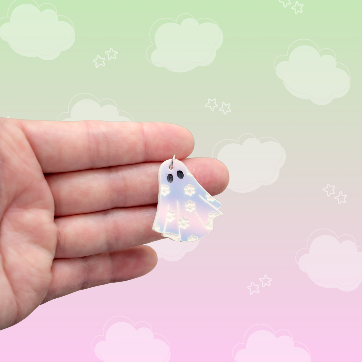 Iridescent Ghost Earrings