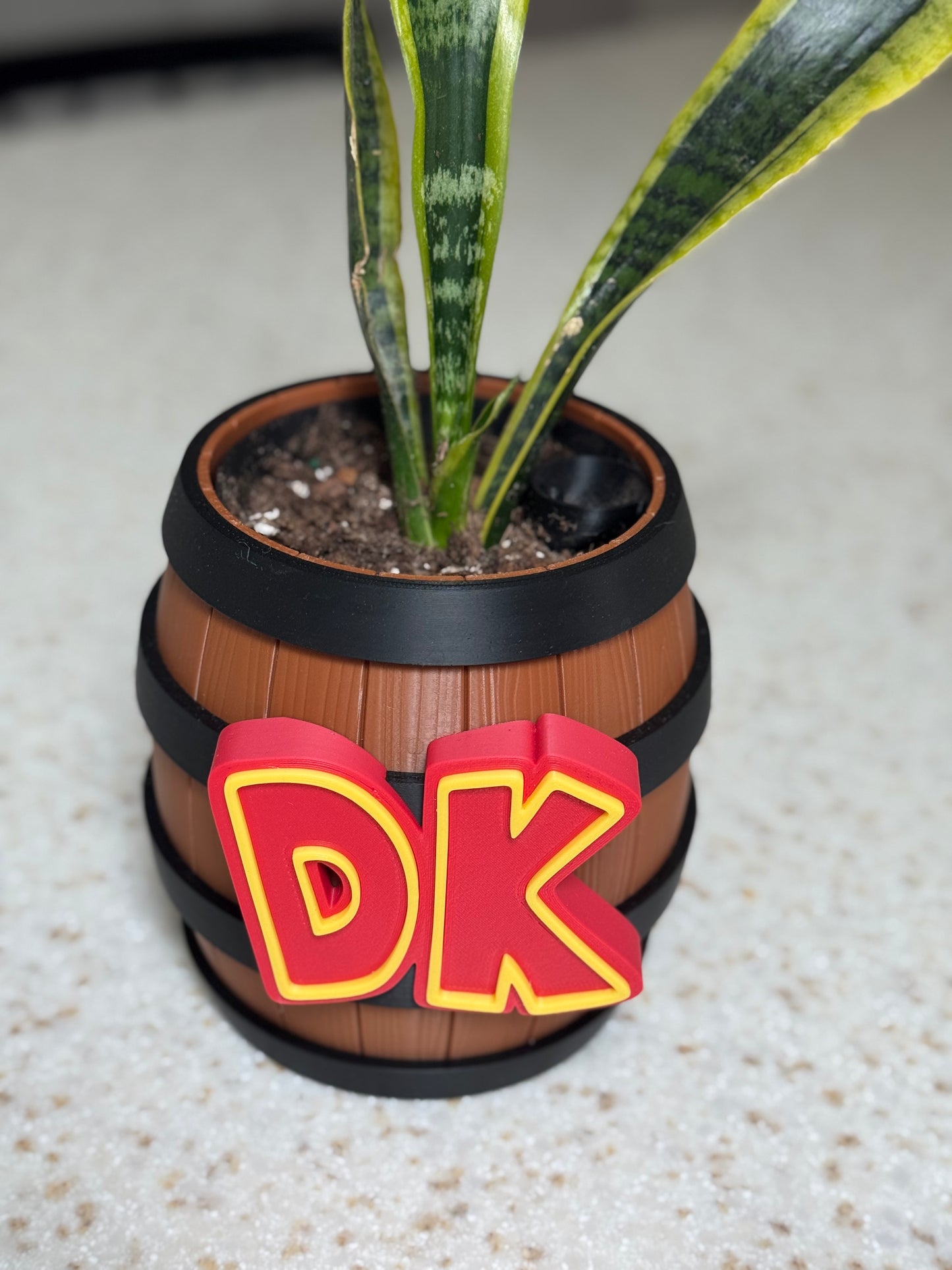 Self-Watering Jungle Barrel Planter – 3D Printed Decor Pot (No Plant Included)