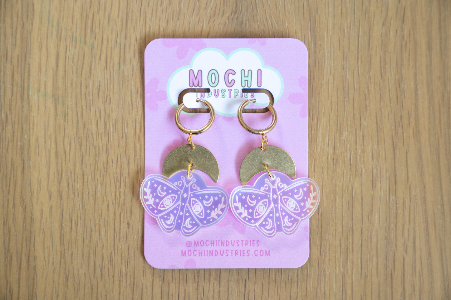 Iridescent Moth Earrings