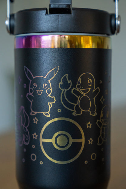 Cute Pocket Monster Insulated Water Bottle-Flip Top 30oz