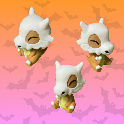3D Printed Bone Helmet Figurine | Kawaii Collectible