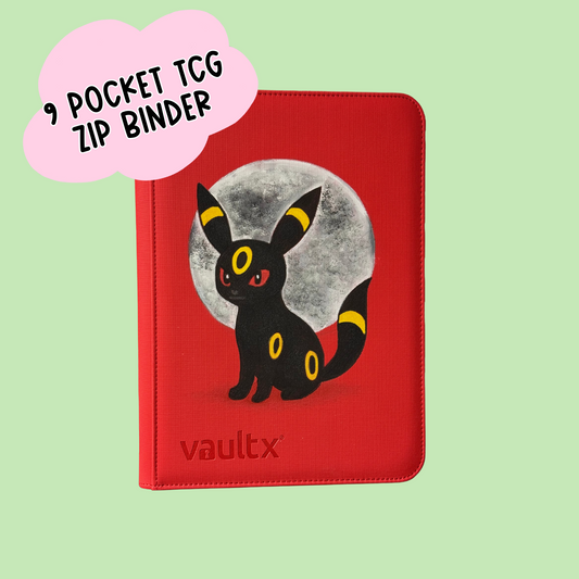 Hand Painted Dark Type Trading Card Binder | 9-Pocket Trading Card Binder