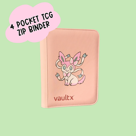 Pink 4-Pocket Trading Card Binder, trading card binder, vaultx binder