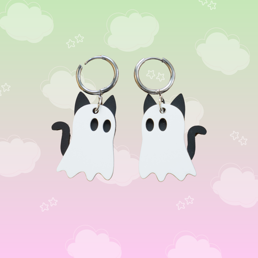 Ghost Kitty Earrings