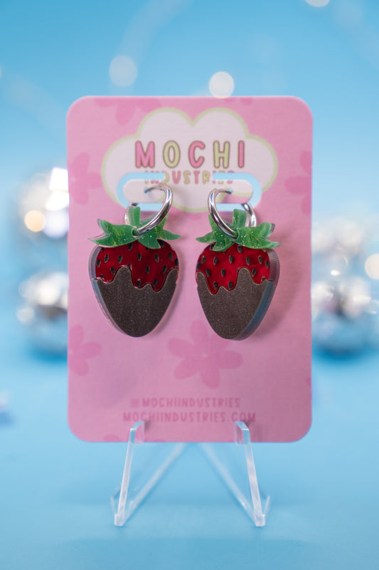 Chocolate Dipped Strawberry Earrings
