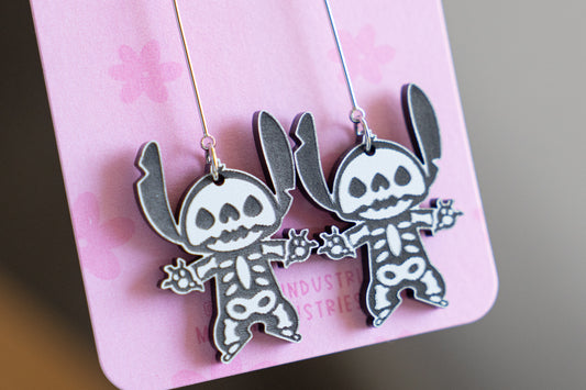 Skelly Alien Earrings