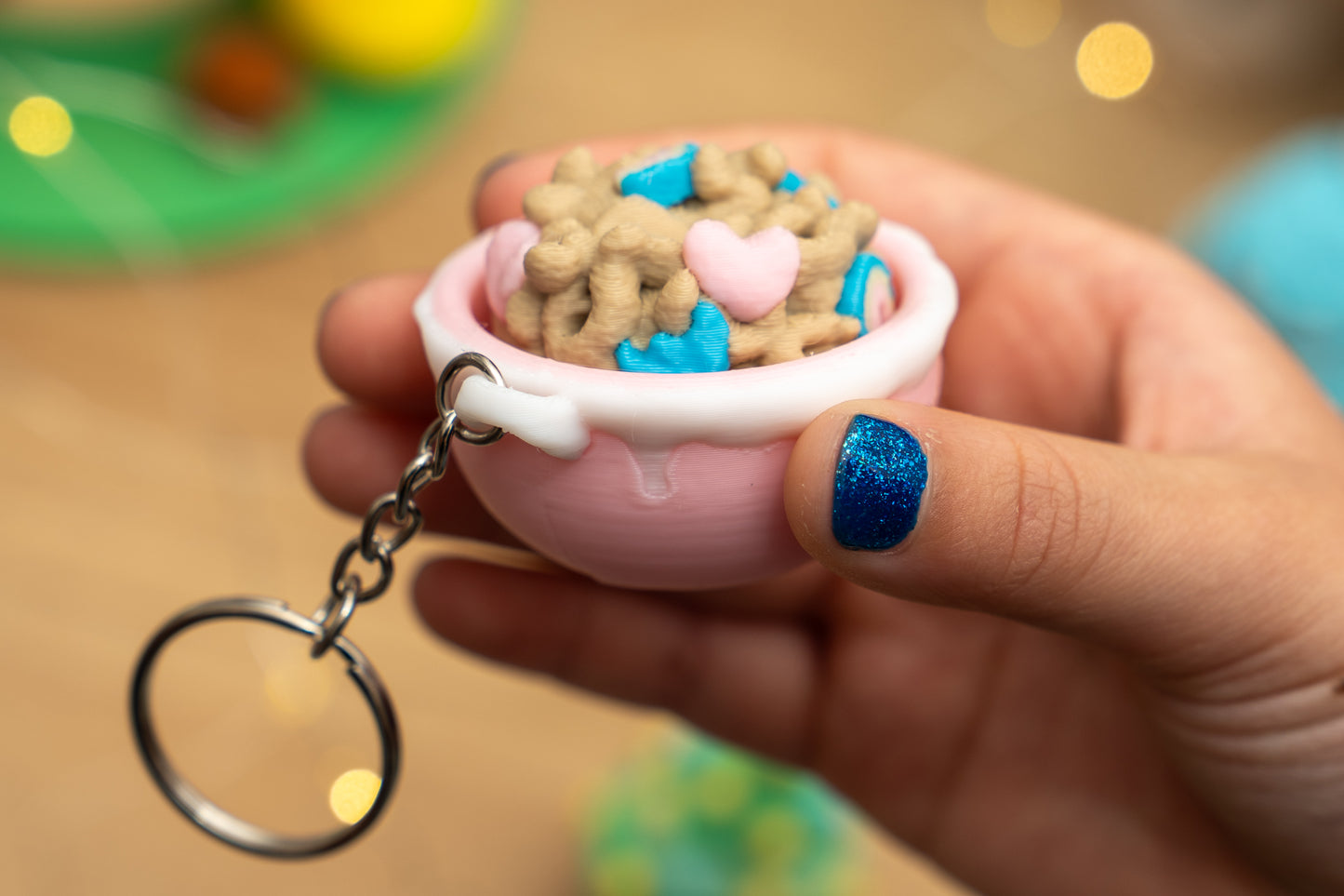 Magic Cereal Bowl Fidget Keychain