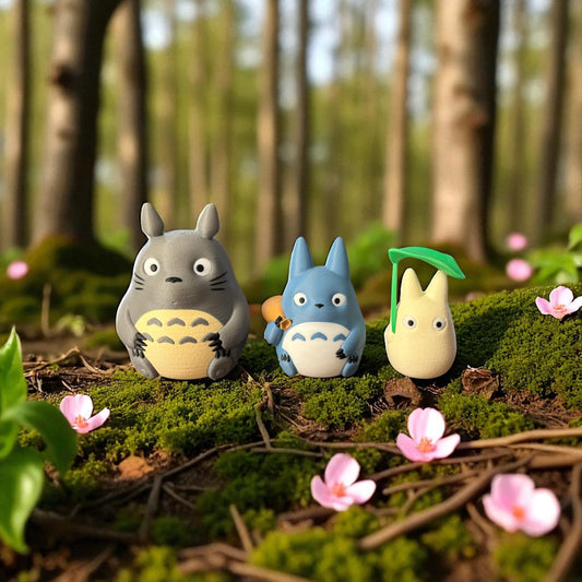 Set of 3 Forest Spirit Figurines – 3D Printed Collectibles