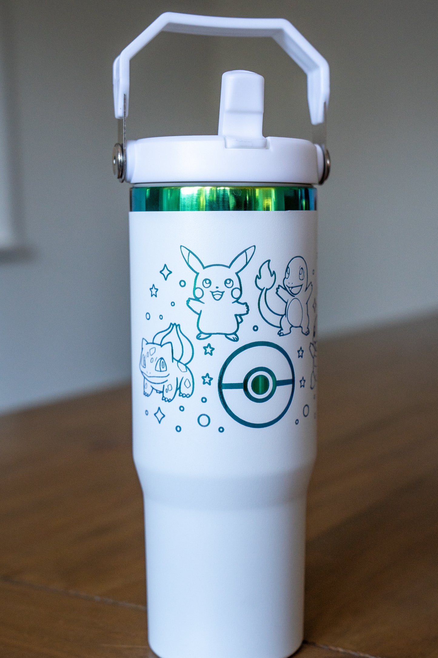 Cute Pocket Monster Insulated Water Bottle-Flip Top 30oz