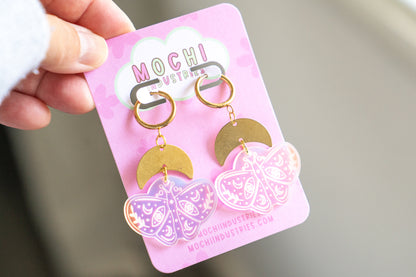 Iridescent Moth Earrings
