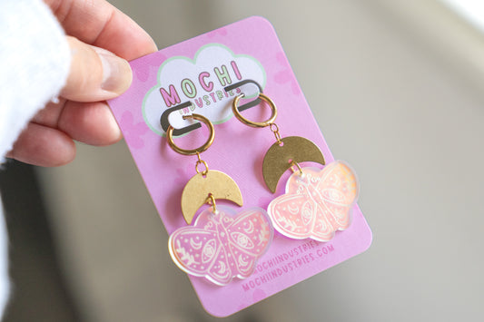Iridescent Moth Earrings