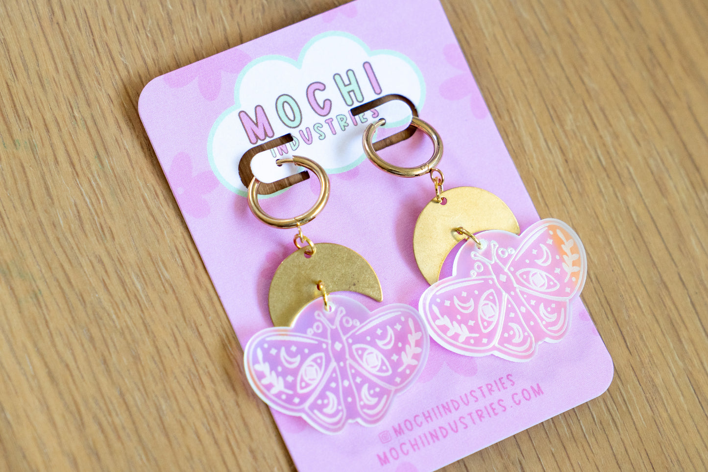 Iridescent Moth Earrings