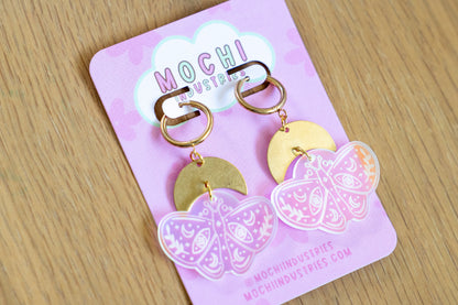 Iridescent Moth Earrings