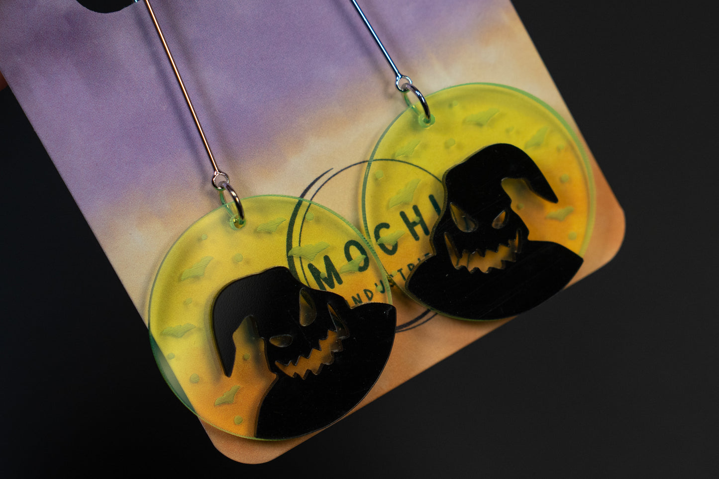 Spooky Florescent Green Earrings